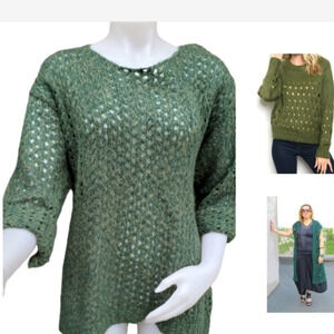 Honeycomb open weave sweater XL‎